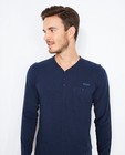 T-shirts - Marineblauwe Henley longsleeve 