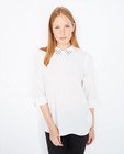 Hemden - Roomwitte crêpe blouse met kraagje