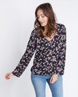 Hemden - Zwarte blouse met florale print
