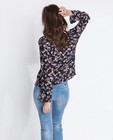 Chemises - Zwarte blouse met florale print