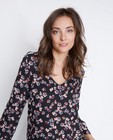 Chemises - Zwarte blouse met florale print
