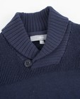 Truien - Donkerblauwe trui met sjaalkraag