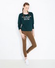 Sweaters - Donkergroene statement sweater
