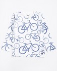 T-shirts - Witte longsleeve met fietsenprint