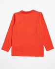 T-shirts - Oranje longsleeve met fietsprint