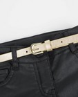 Broeken - Zwarte gecoate jeans met riempje