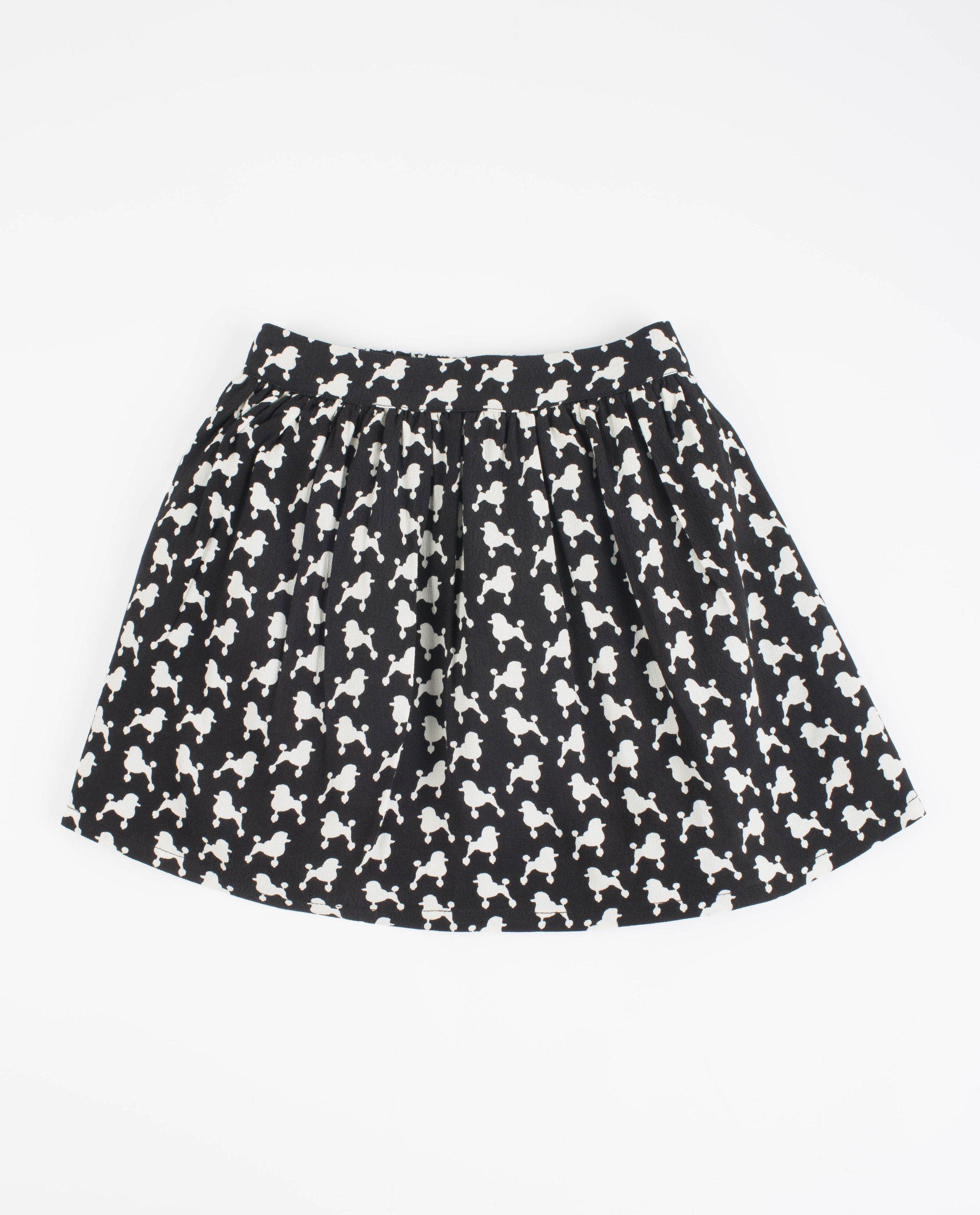 Jupes - Zwarte rok met poedelprint