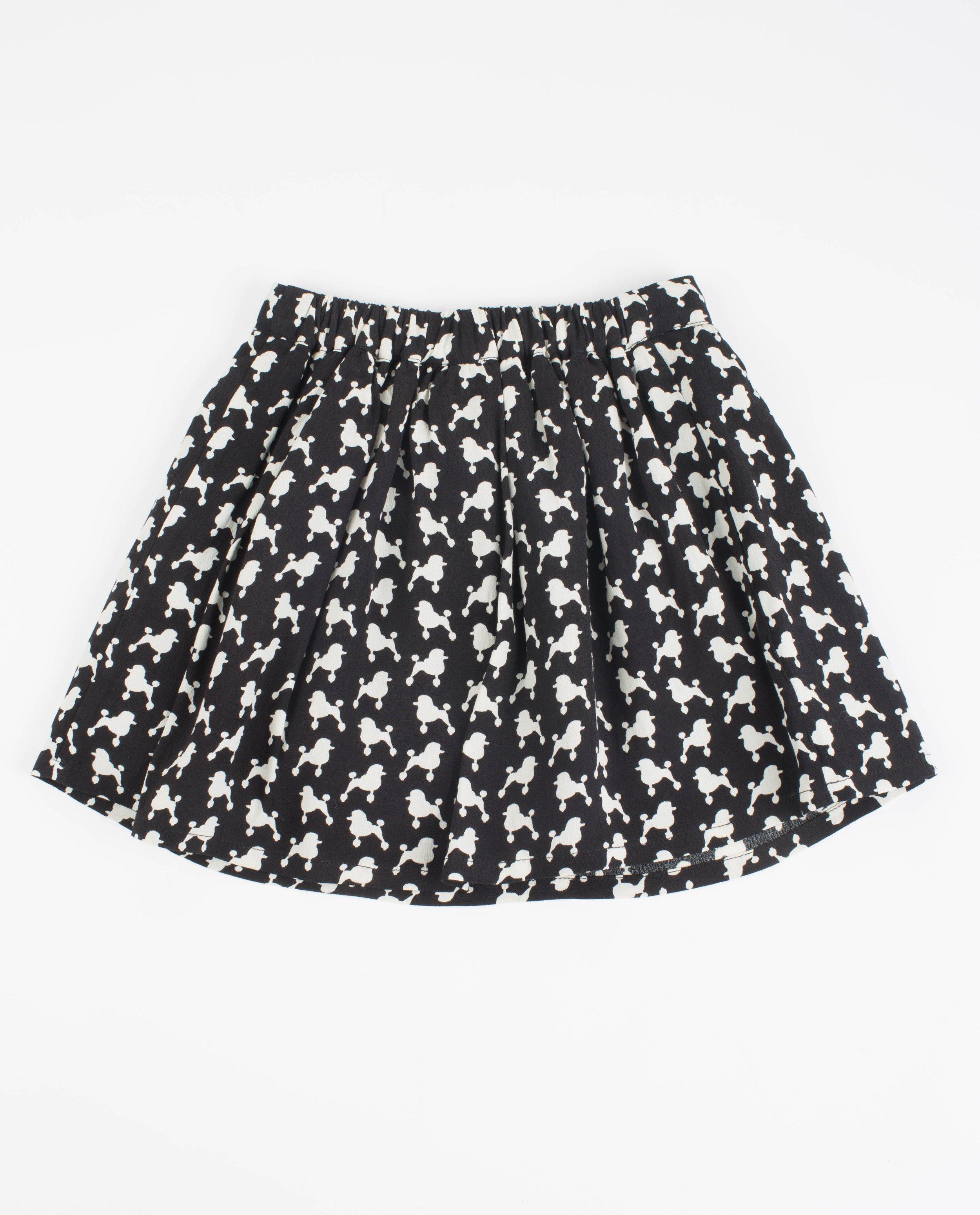 Jupes - Zwarte rok met poedelprint