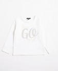 T-shirts - Roomwitte longsleeve met strass