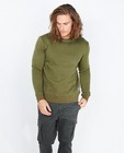 Sweats - Kaki sweater met ruitenpatroon