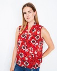 Chemises - Rode wikkelblouse met florale print
