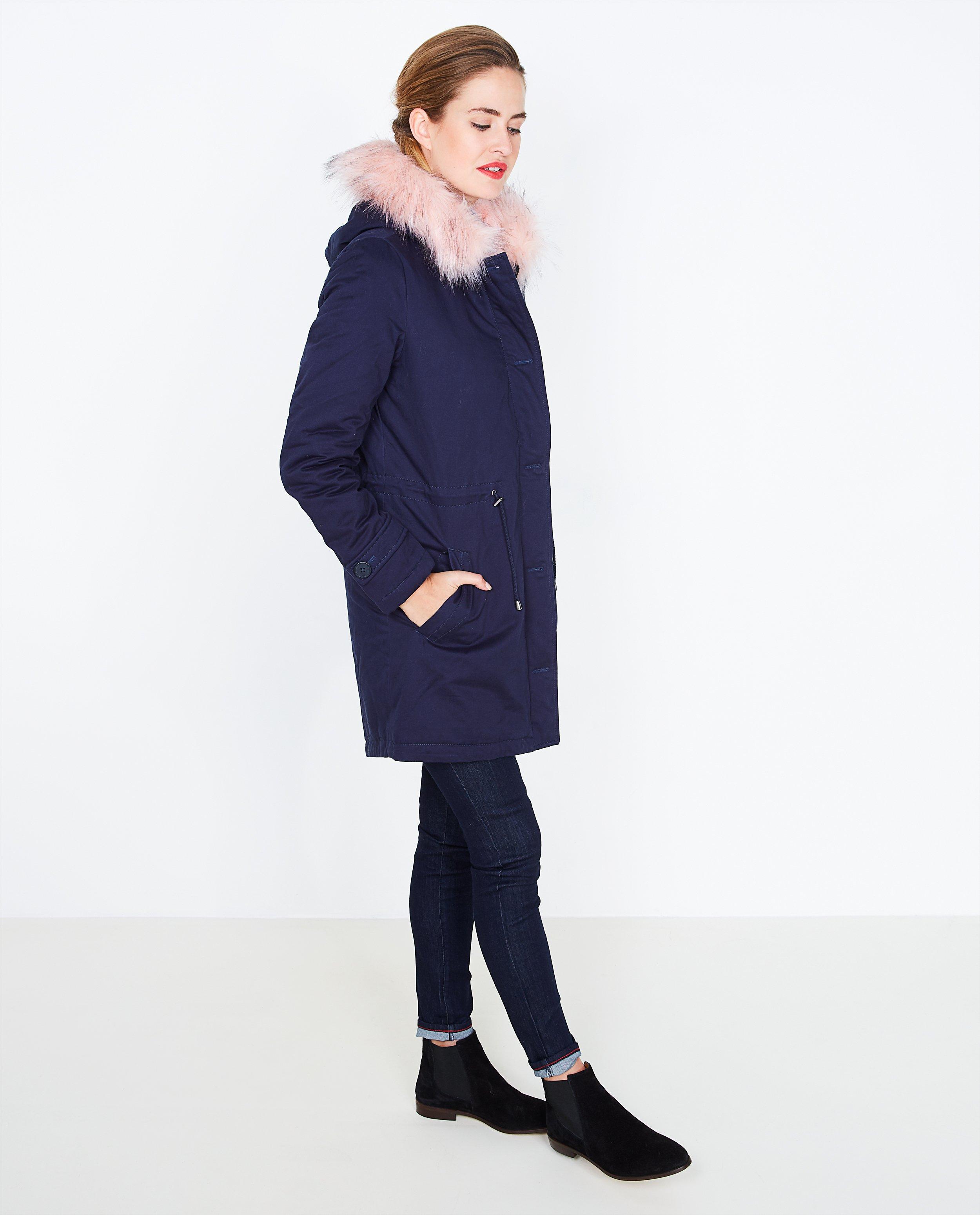 Kaki parka met imitatiebont - null - JBC