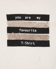T-shirts - Roomwitte longsleeve met pailletten