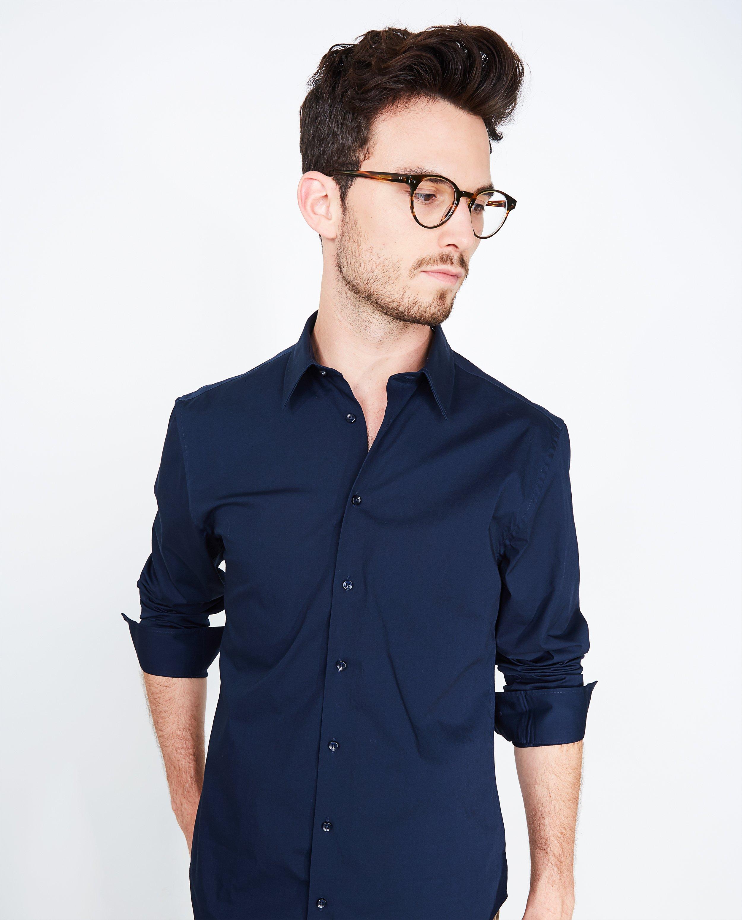 Chemises - Chemise bleu marine unie