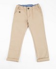 Pantalons - Zandkleurige broek met structuur