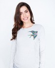 Sweats - Lichtgrijze sweater met pailletten