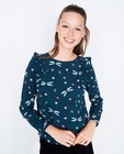 Hemden - Donkergroene blouse met print 