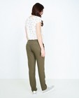 Pantalons - Kaki soepele broek met glitterprint