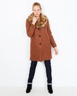 Manteaux d'hiver - Bruine mantel met imitatiebont