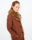 Winterjassen - Bruine mantel met imitatiebont