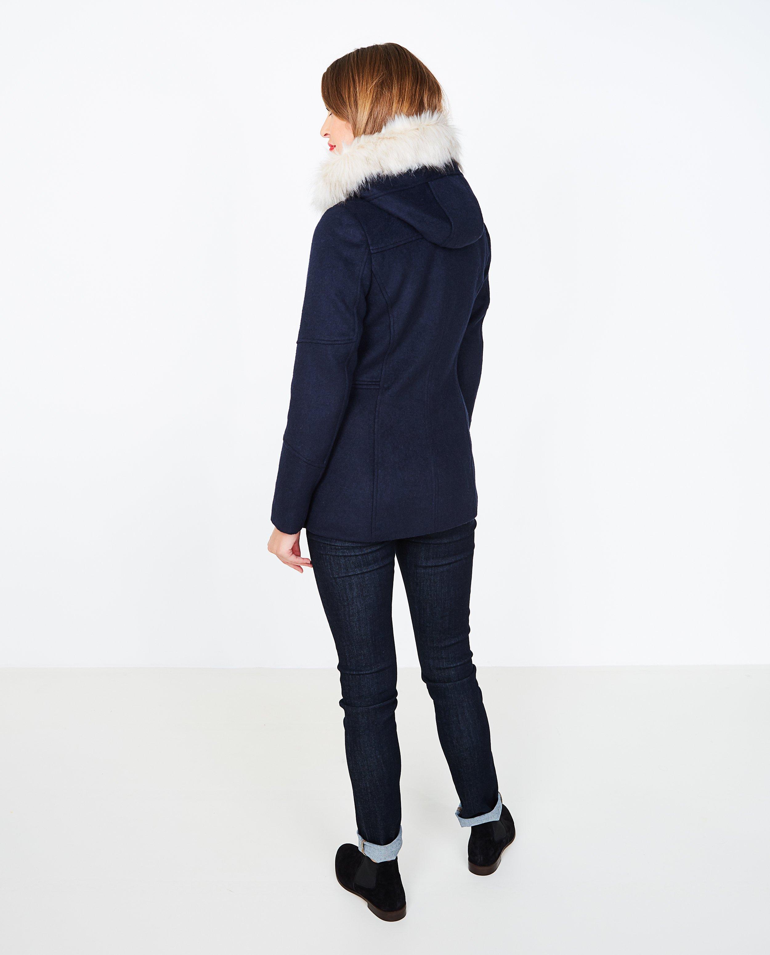 Mantel met imitatiebont - Product Detail - donkerblauw - afbeelding nummer 3