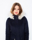 Manteaux d'hiver - Donkerblauwe mantel met imitatiebont