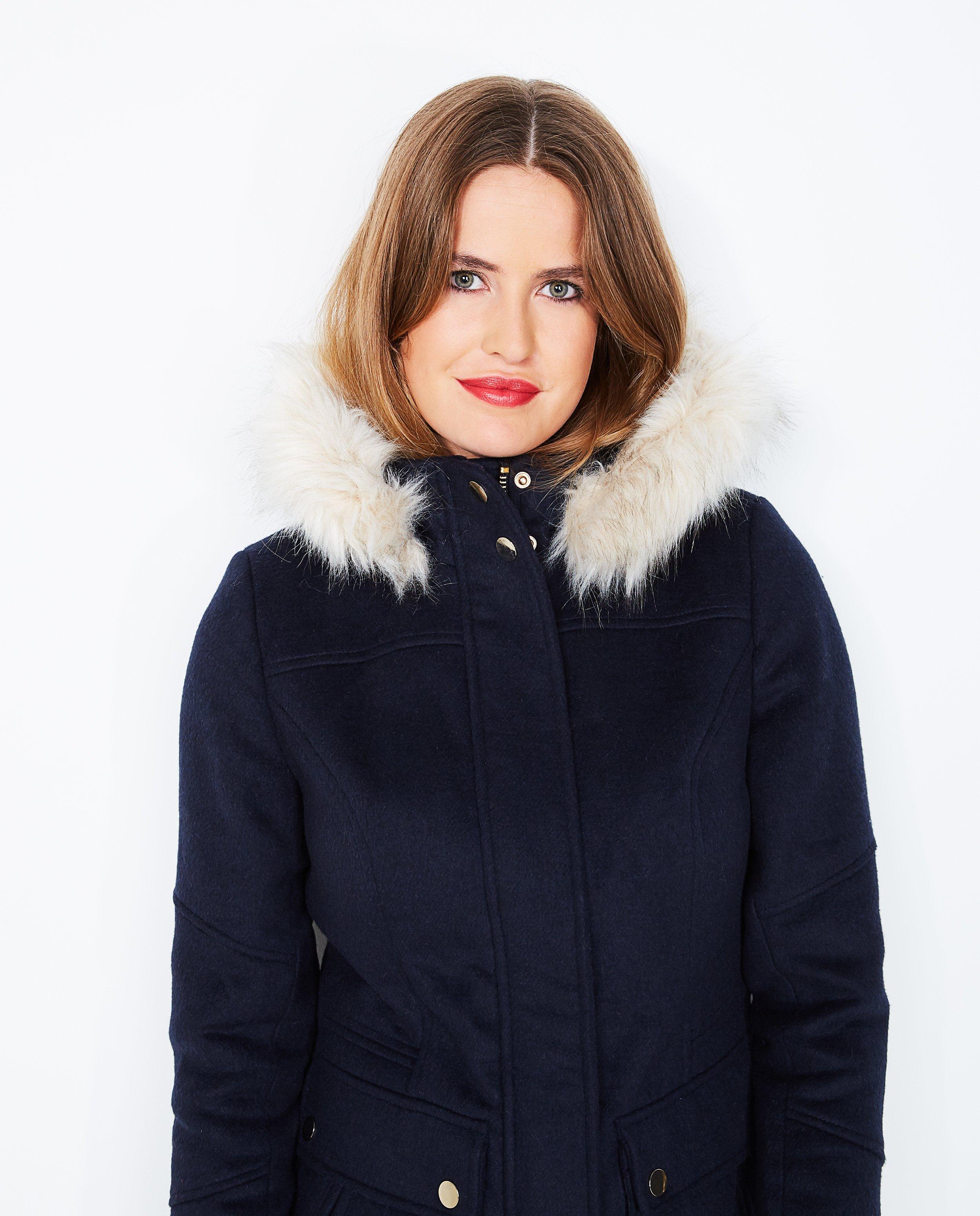 Mantel met imitatiebont - Product Detail - donkerblauw - afbeelding nummer 4