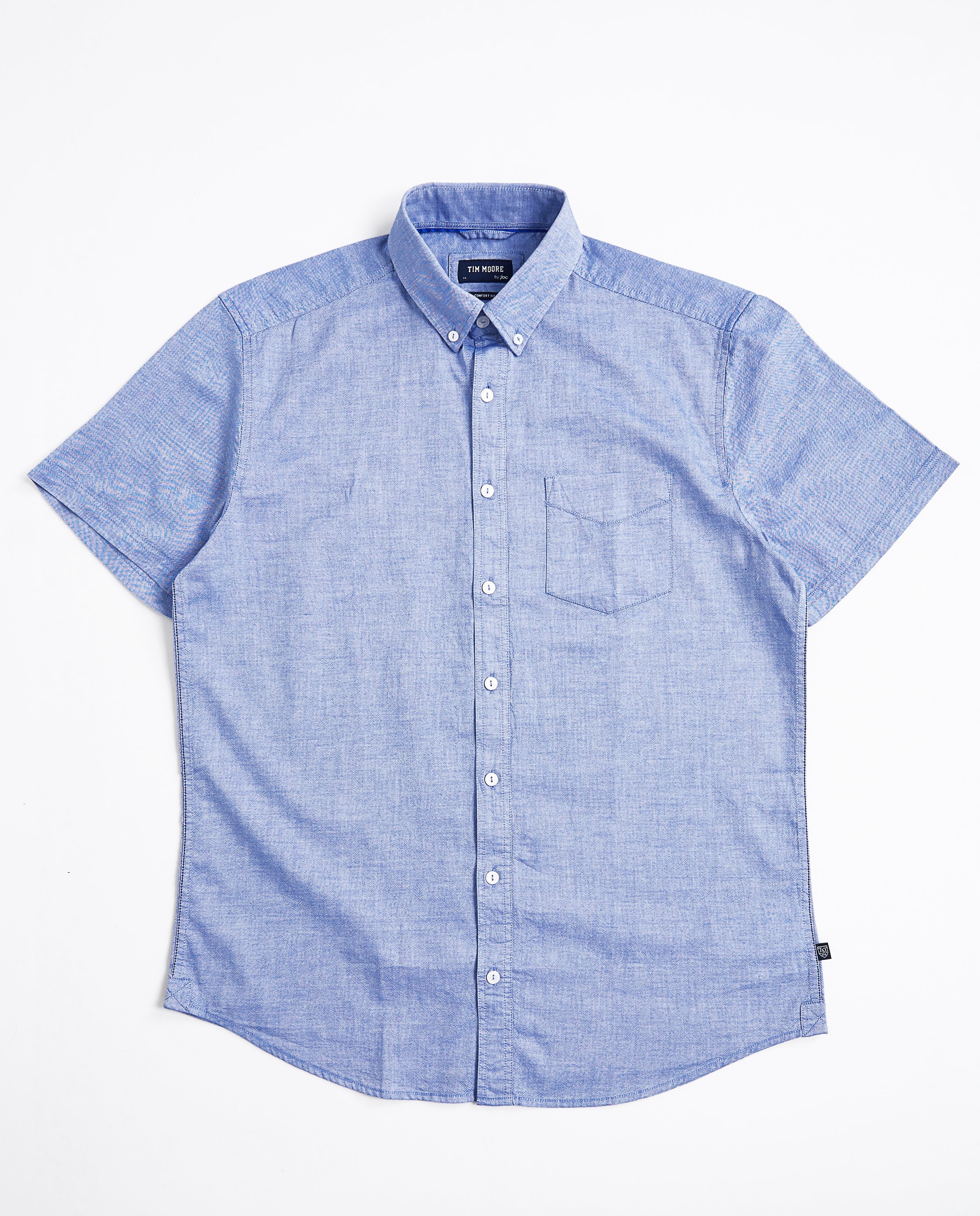 Chemises - Blauw jeanshemd met korte mouwen