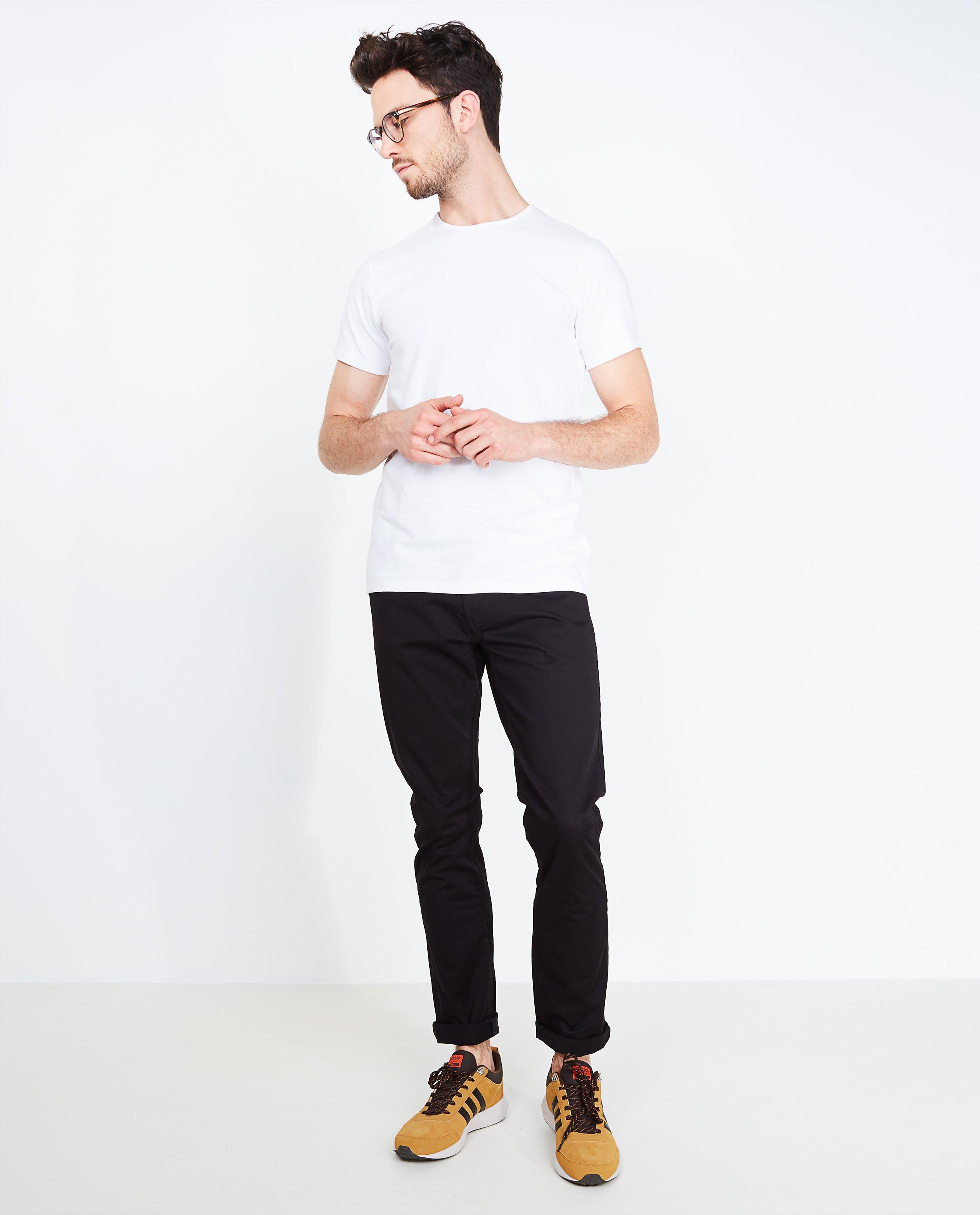 Zwarte katoenen broek - slim fit - Iveo