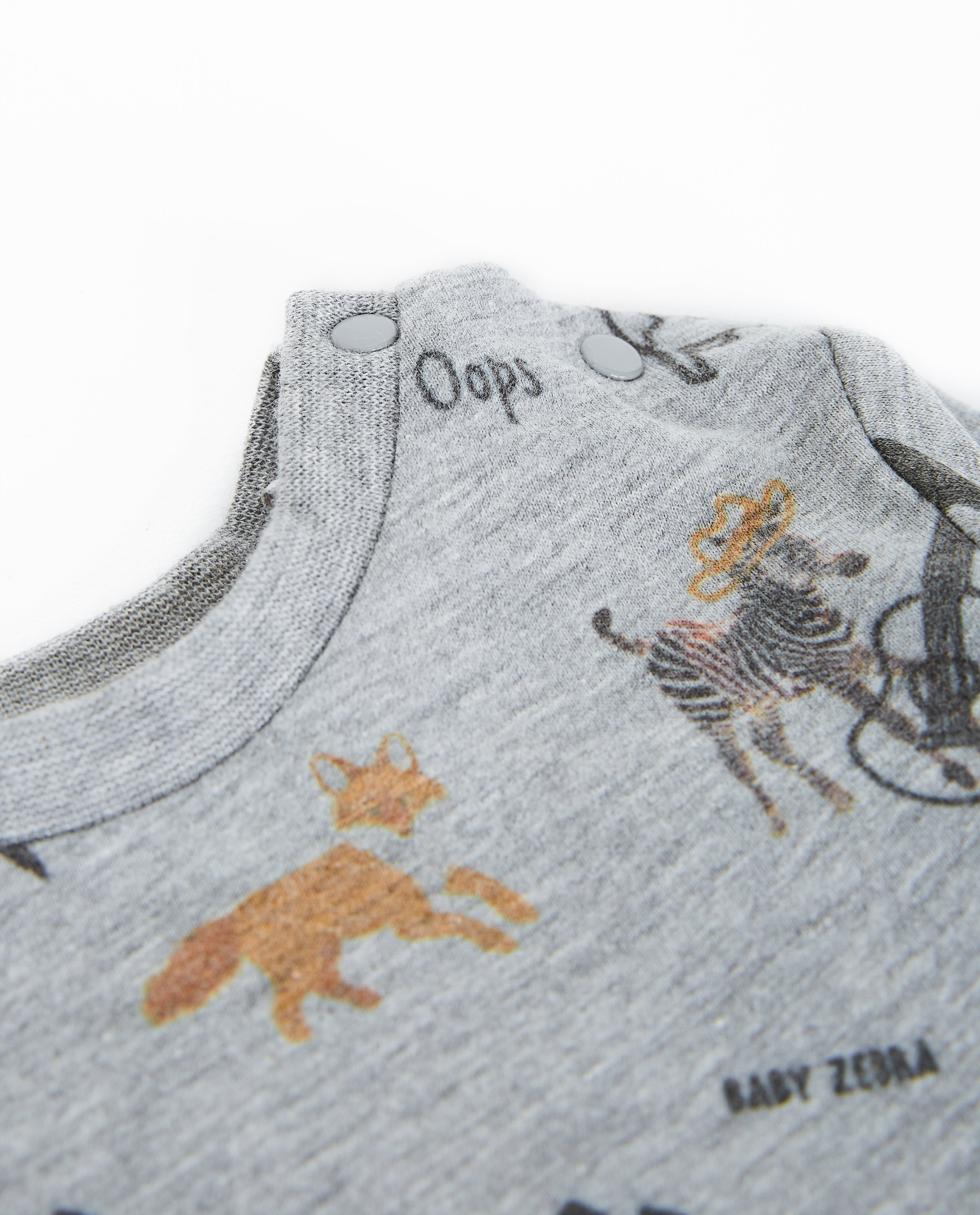 T-shirts - Grijze longsleeve met dierenprint