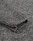 Truien - Grijze gebreide trui met patches