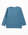 T-shirts - T-shirt bleu gris à longues manches avec une impression