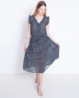 Kleedjes - Donkerblauwe maxi-jurk met polkadots