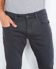 Pantalons - Donkergrijze slim jeans, sweat denim