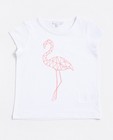 T-shirts - Wit T-shirt met fluoroze print