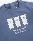 T-shirts - Blauwgrijze longsleeve met print