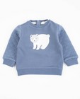 Blauwe sweater met berenprint - null - Newborn 50-68