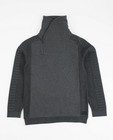 Sweaters - Donkergrijze trui met sjaalkraag