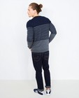 Pulls - Donkerblauw-grijs gestreepte trui