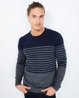 Truien - Donkerblauw-grijs gestreepte trui