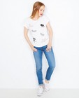 T-shirts - Wit oversized T-shirt met strass