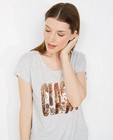 T-shirts - Oudroze T-shirt met paillettenprint