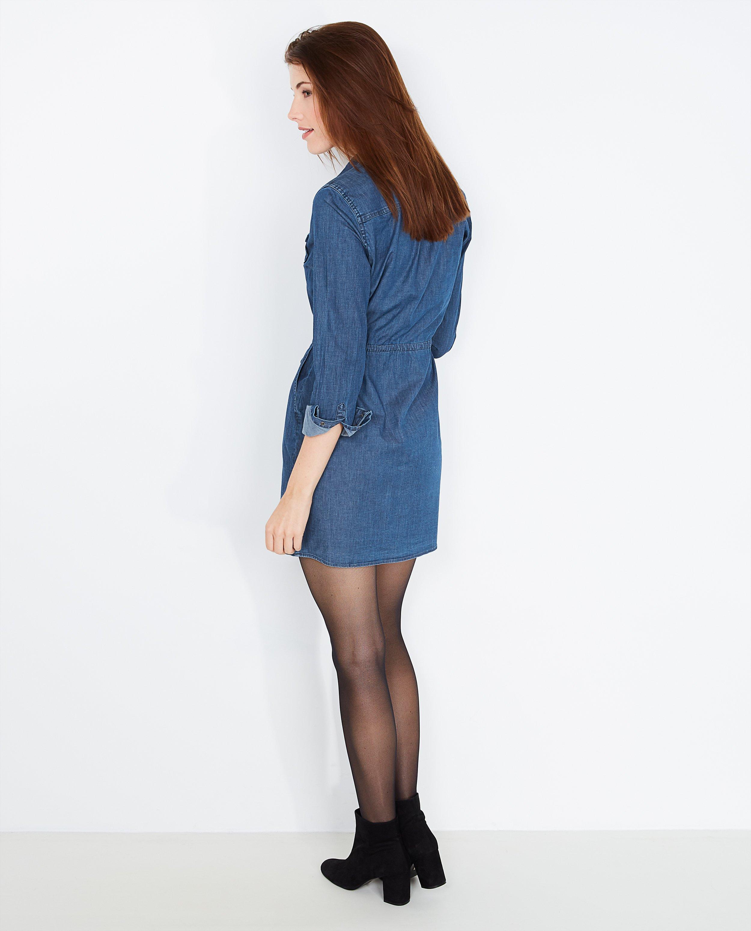 Robe-chemisier en jeans - D&eacute;tails du produit - bleu clair - image num&eacute;ro 3