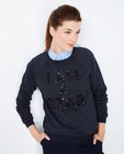 Sweats - Nachtblauwe sweater met kralen I AM