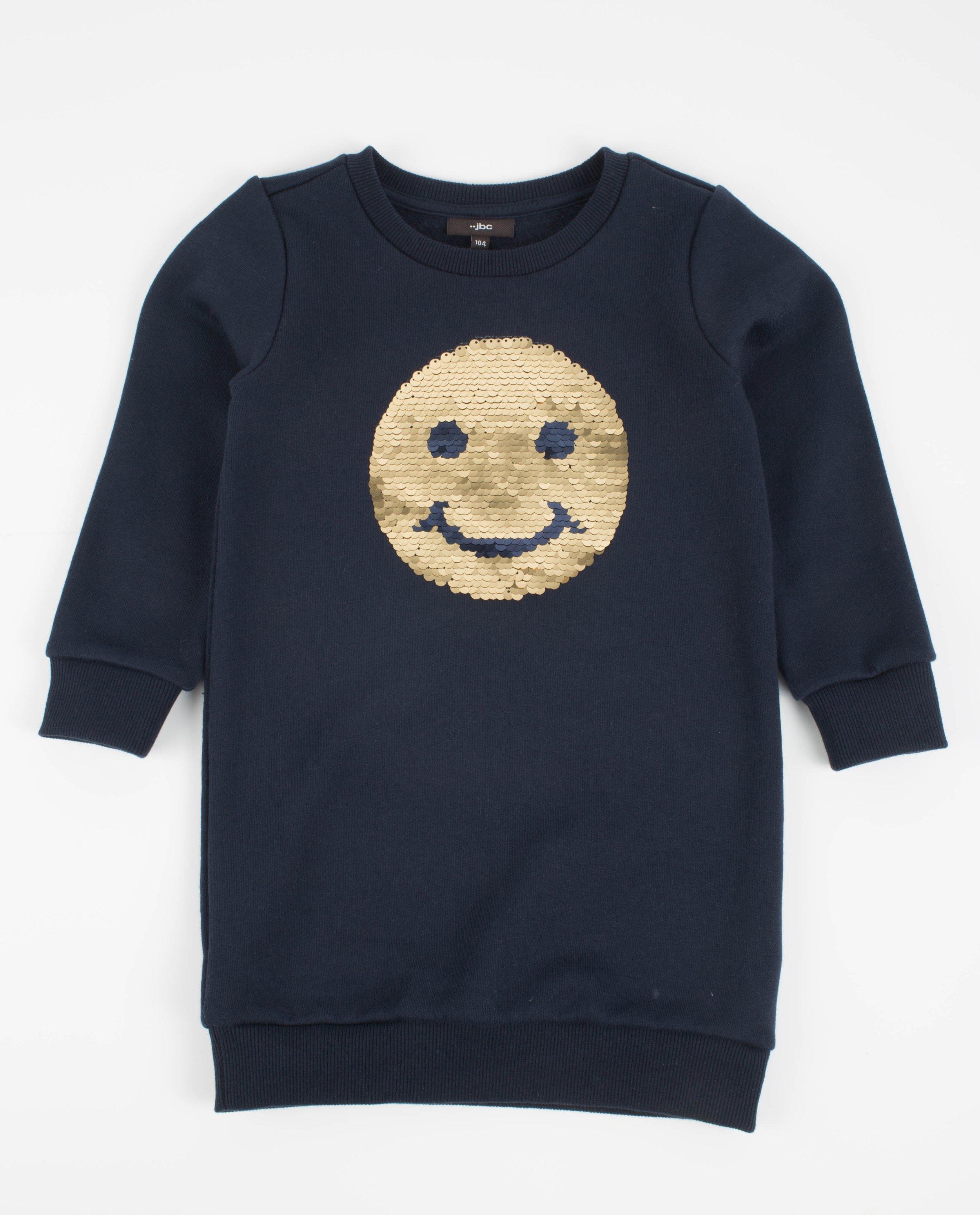 Kleedjes - Grijze sweatjurk met pailletten