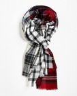 Wollen sjaal met ruiten - van een rode kleurenmix - JBC