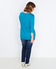 T-shirts - Turkooisblauwe blouse met V-hals