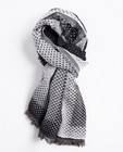 Zwart-witte sjaal - met stippenpatroon - JBC