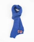 Fluffy sjaal met pompons - in koningsblauw - Kaatje