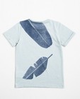 T-shirts - Lichtblauw T-shirt met bladerprint